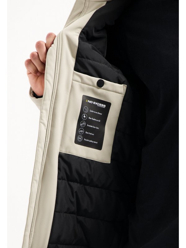 WATER REPELLENT ΜΠΟΥΦΑΝ SHORT FIT DETACHABLE HOOD SOFTSHELL STRETCH