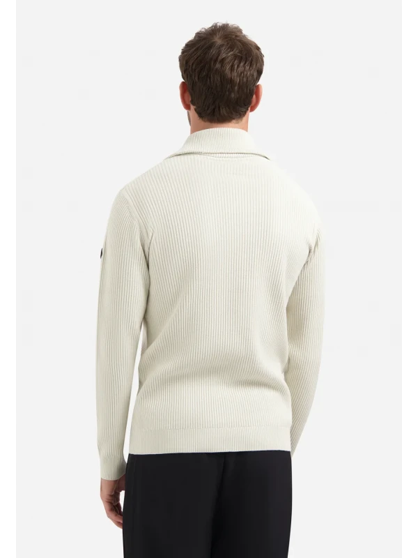 ΠΛΕΚΤO HALF ZIP WING COLLAR TUCK STITCH