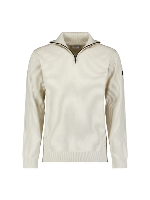 ΠΛΕΚΤO HALF ZIP WING COLLAR TUCK STITCH