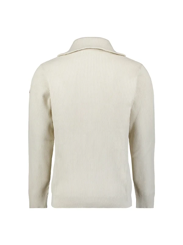 ΠΛΕΚΤO HALF ZIP WING COLLAR TUCK STITCH
