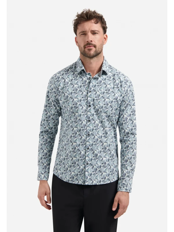 ΜΑΚΡΥΜΑΝΙΚΟ ΠΟΥΚΑΜΙΣΟ STRETCH ALL OVER PRINTED