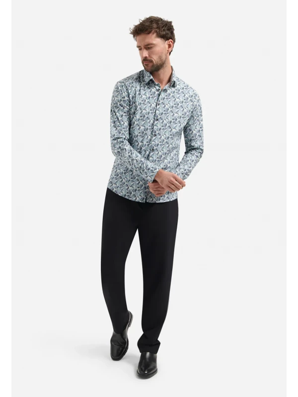 ΜΑΚΡΥΜΑΝΙΚΟ ΠΟΥΚΑΜΙΣΟ STRETCH ALL OVER PRINTED