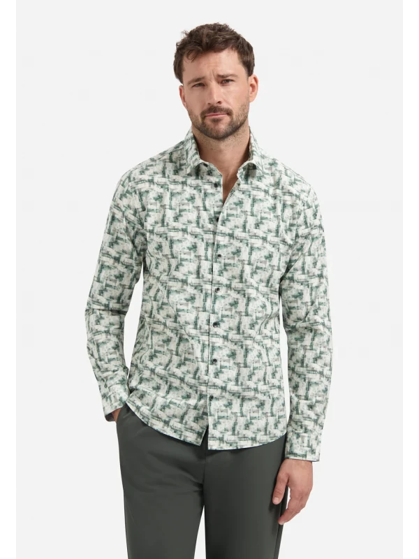 ΜΑΚΡΥΜΑΝΙΚΟ ΠΟΥΚΑΜΙΣΟ STRETCH ALL OVER PRINTED