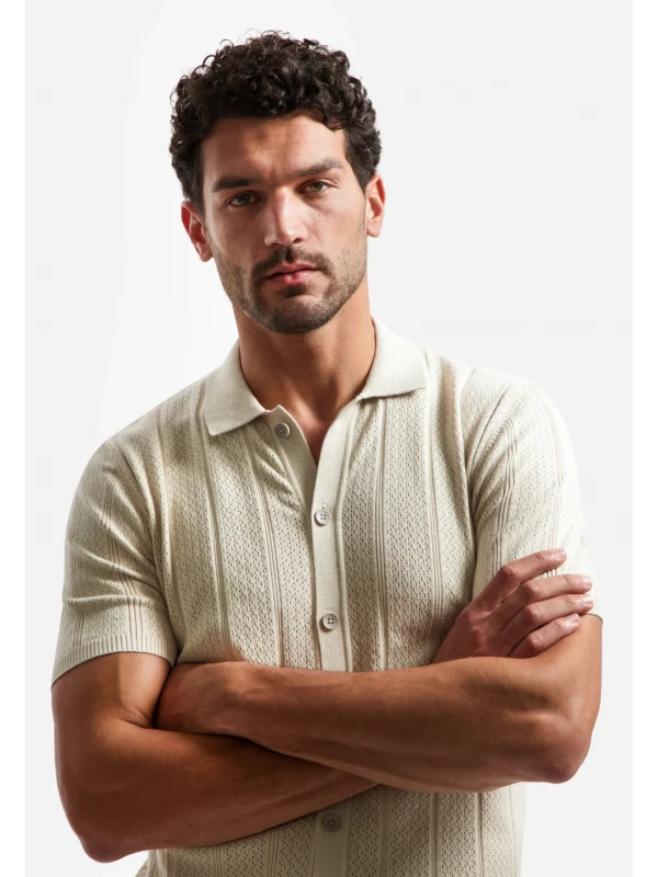 KONTOMANIKO ΠΛΕΚΤΟ POLO FULL BUTTON CLOSURE