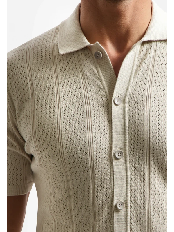 KONTOMANIKO ΠΛΕΚΤΟ POLO FULL BUTTON CLOSURE