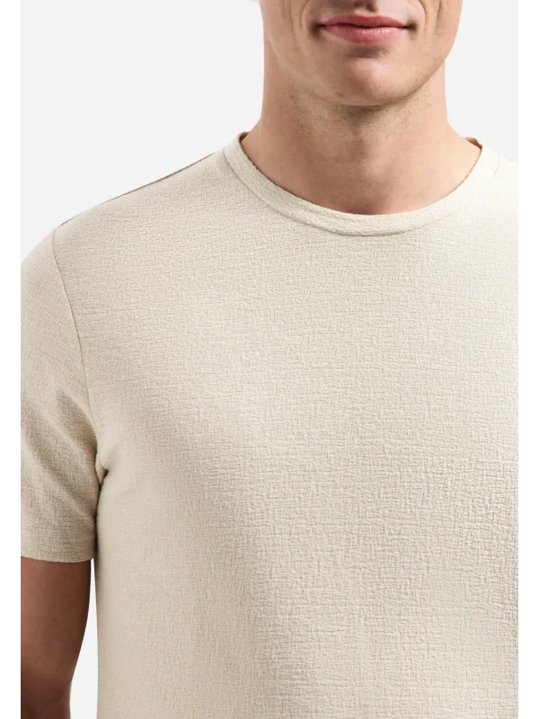 ΜΟΝΟΧΡΩΜΟ T-SHIRT PLAIN JACQUARD
