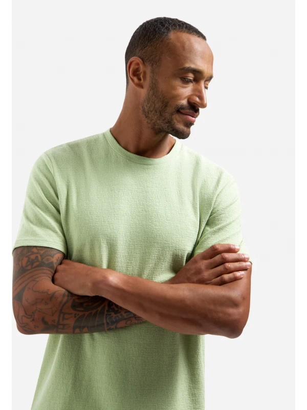 ΜΟΝΟΧΡΩΜΟ T-SHIRT PLAIN JACQUARD