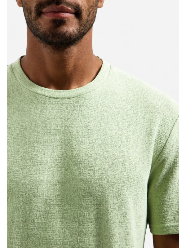 ΜΟΝΟΧΡΩΜΟ T-SHIRT PLAIN JACQUARD