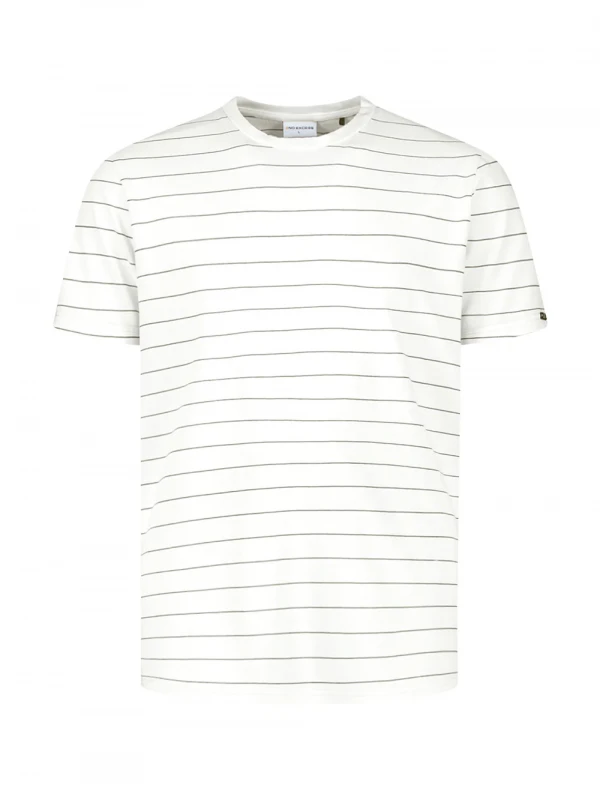 T-SHIRT CREWNECK PIN STRIPE GARMENT DYED