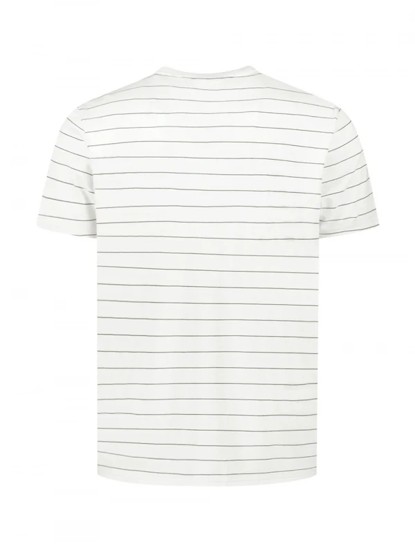 T-SHIRT CREWNECK PIN STRIPE GARMENT DYED