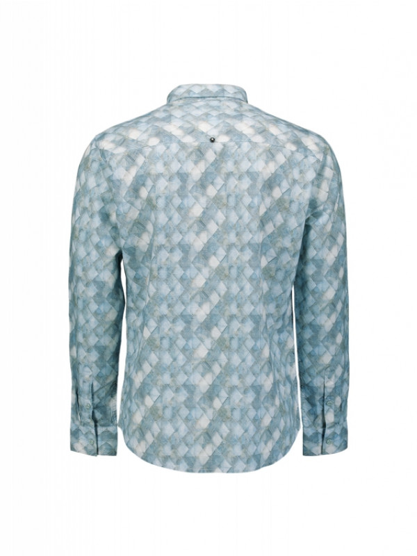 ΜΑΚΡΥΜΑΝΙΚΟ ΠΟΥΚΑΜΙΣΟ ALLOVER PRINTED LINEN BLEND