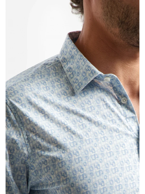 ΜΑΚΡΥΜΑΝΙΚΟ ΠΟΥΚΑΜΙΣΟ STRETCH ALL OVER PRINTED