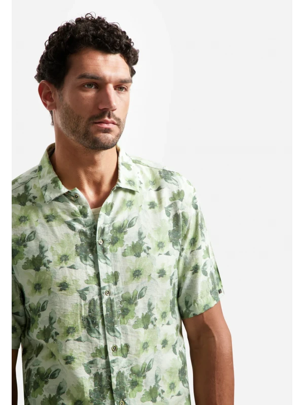 KONTOMANIKO ΠΟΥΚΑΜΙΣΟ ALL OVER PRINTED VISCOSE TWILL