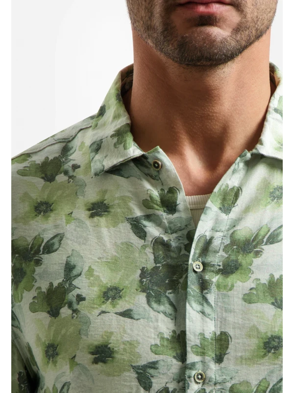 KONTOMANIKO ΠΟΥΚΑΜΙΣΟ ALL OVER PRINTED VISCOSE TWILL