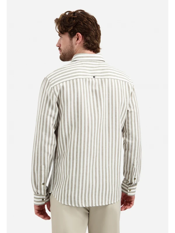 ΜΑΚΡΥΜΑΝΙΚΟ ΠΟΥΚΑΜΙΣΟ VERTICAL BIG STRIPES LINEN BLEND