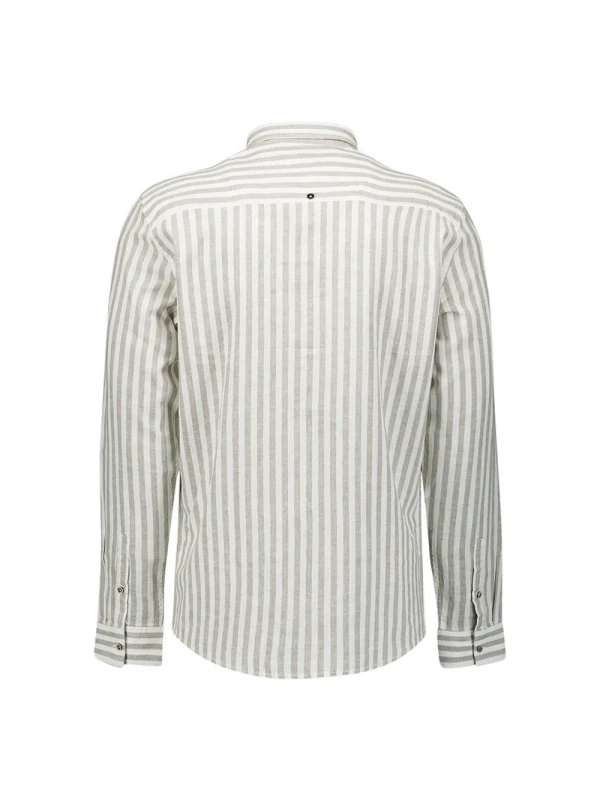 ΜΑΚΡΥΜΑΝΙΚΟ ΠΟΥΚΑΜΙΣΟ VERTICAL BIG STRIPES LINEN BLEND