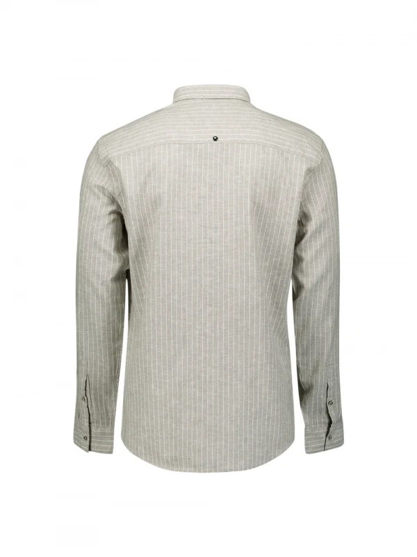 ΜΑΚΡΥΜΑΝΙΚΟ ΠΟΥΚΑΜΙΣΟ FINE STRIPES LINEN BLEND