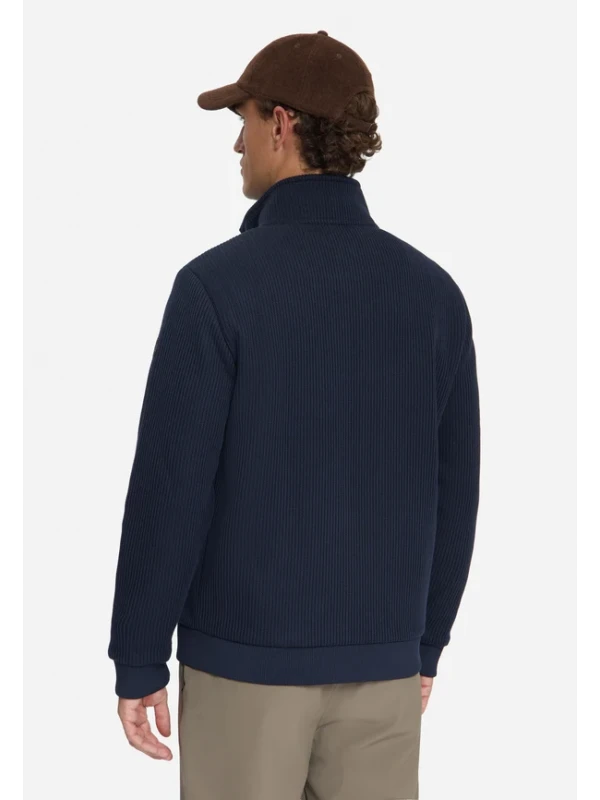 ZAKETA FULL ZIP STAND UP COLLAR BONDED KNIT