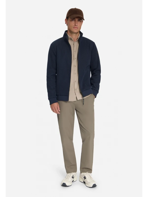ZAKETA FULL ZIP STAND UP COLLAR BONDED KNIT