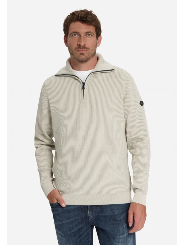 ΠΛΕΚΤΟ HALF ZIP WING COLLAR TUCK STITCH
