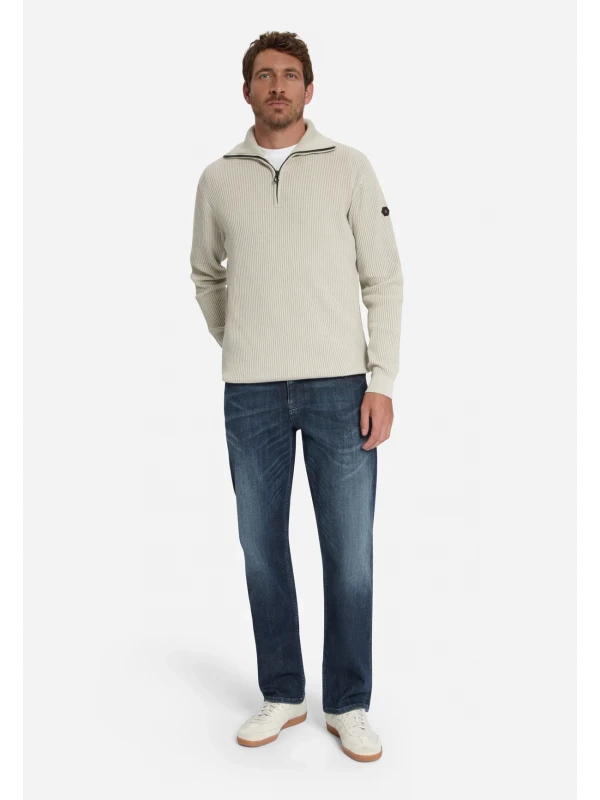 ΠΛΕΚΤΟ HALF ZIP WING COLLAR TUCK STITCH
