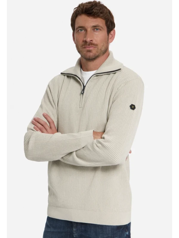 ΠΛΕΚΤΟ HALF ZIP WING COLLAR TUCK STITCH