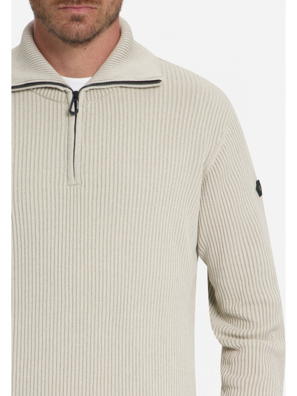 ΠΛΕΚΤΟ HALF ZIP WING COLLAR TUCK STITCH
