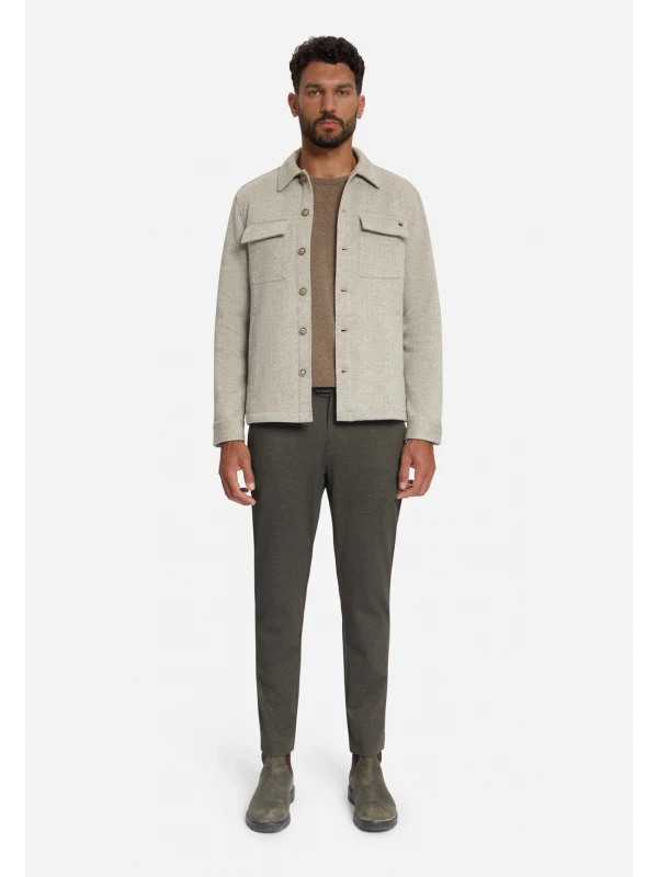 OVERSHIRT FULL BUTTON WOOL LOOK JACQUARD STRIPE