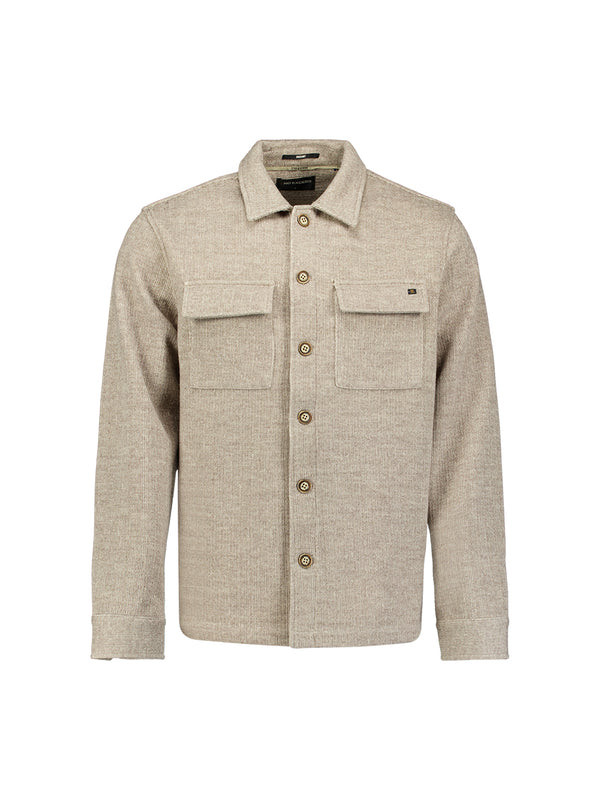 OVERSHIRT FULL BUTTON WOOL LOOK JACQUARD STRIPE