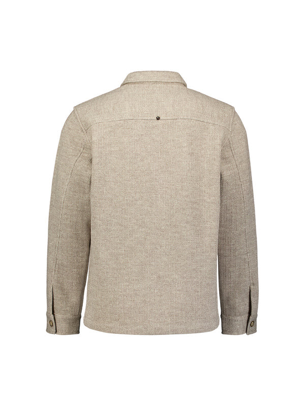 OVERSHIRT FULL BUTTON WOOL LOOK JACQUARD STRIPE