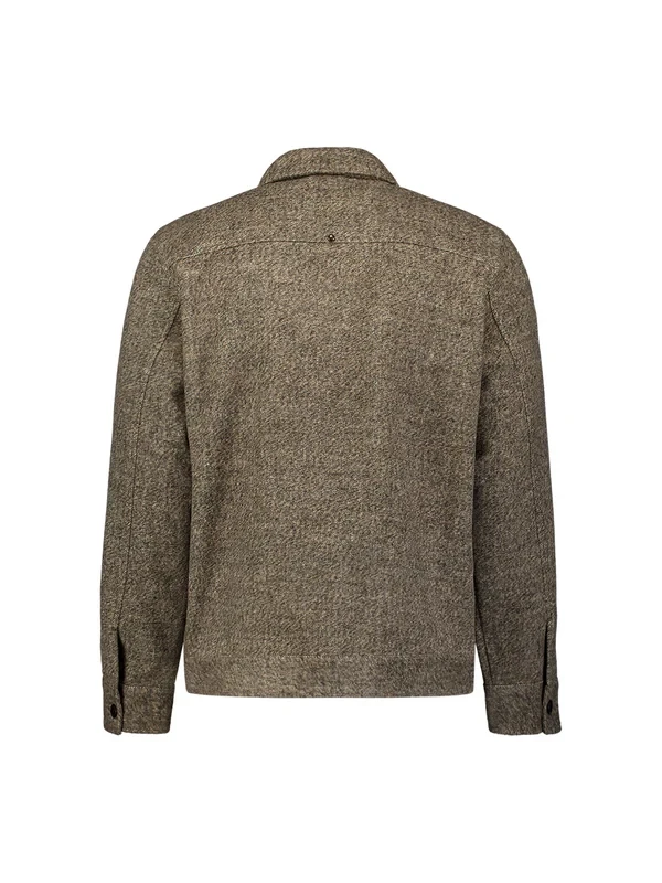 OVERSHIRT FULL ZIP MELANGE TWILL EFFECT WOOLBLEND