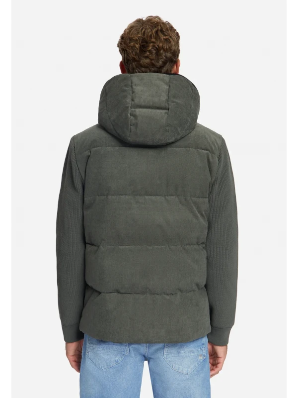 ΜΠΟΥΦΑΝ CORDUROY KNITTED MIX HOODED