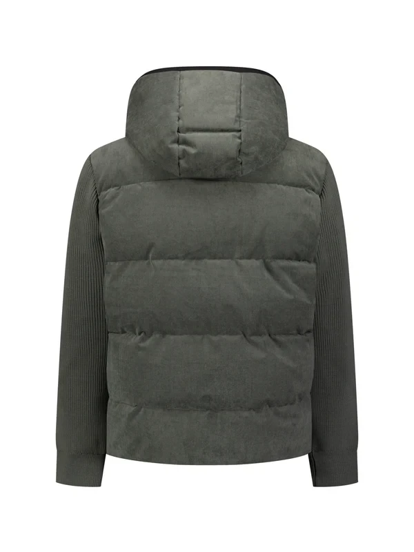 ΜΠΟΥΦΑΝ CORDUROY KNITTED MIX HOODED