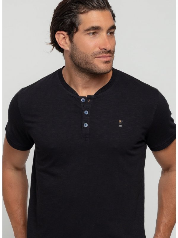 COTTON SLUB YARN GARMENT DYED T-SHIRT GRANDDAD