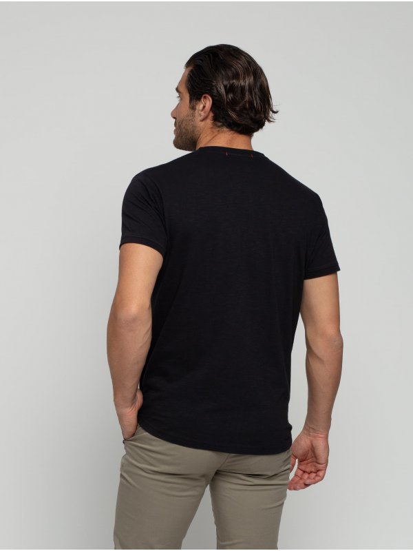 COTTON SLUB YARN GARMENT DYED T-SHIRT GRANDDAD