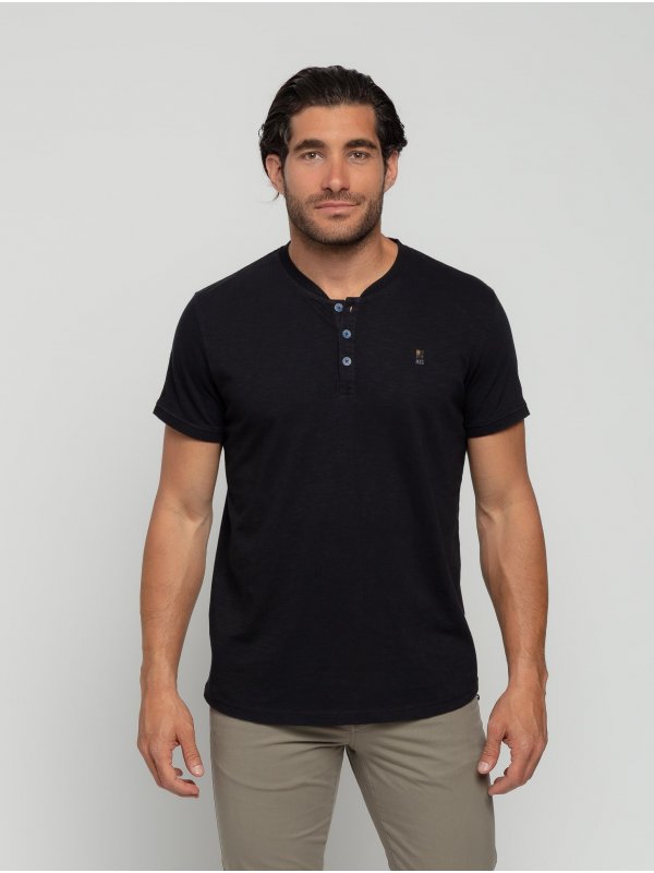 COTTON SLUB YARN GARMENT DYED T-SHIRT GRANDDAD