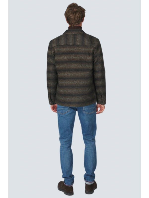 OVERSHIRT ZIPPER CLOSURE STRIPE JACQUARD