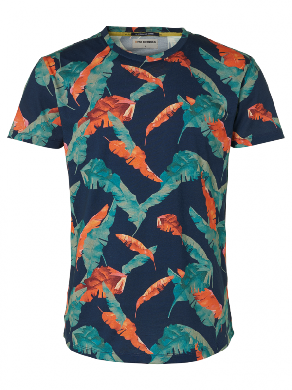 T-SHIRT DIGITAL ALL OVER PRINTED FLORAL PAPAYA