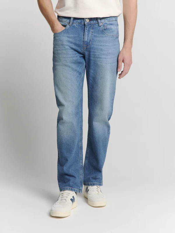 RELAXED FIT STONE USED DENIM LIGHT BLUE