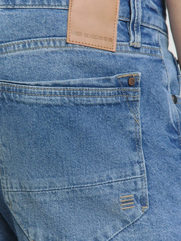 RELAXED FIT STONE USED DENIM LIGHT BLUE