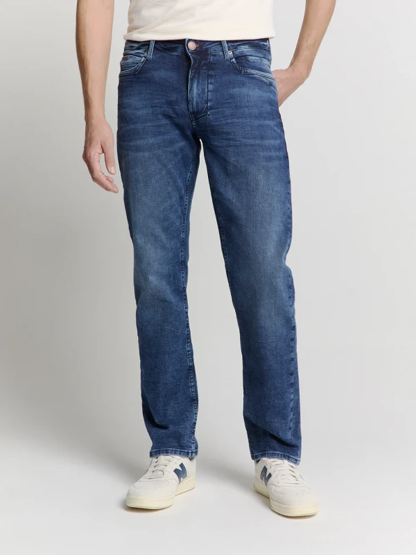 RELAXED FIT STONE USED DENIM DARK BLUE