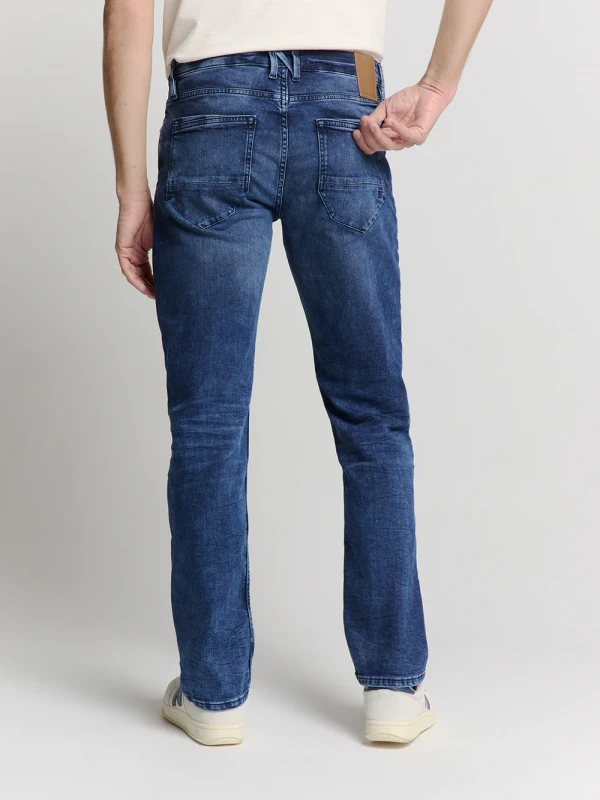 RELAXED FIT STONE USED DENIM DARK BLUE