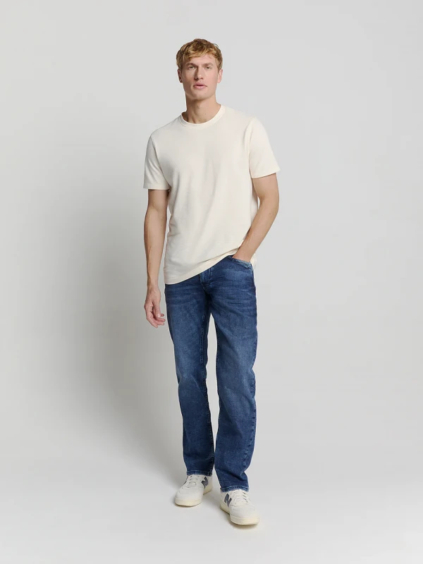 RELAXED FIT STONE USED DENIM DARK BLUE