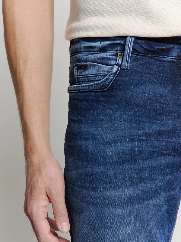 RELAXED FIT STONE USED DENIM DARK BLUE