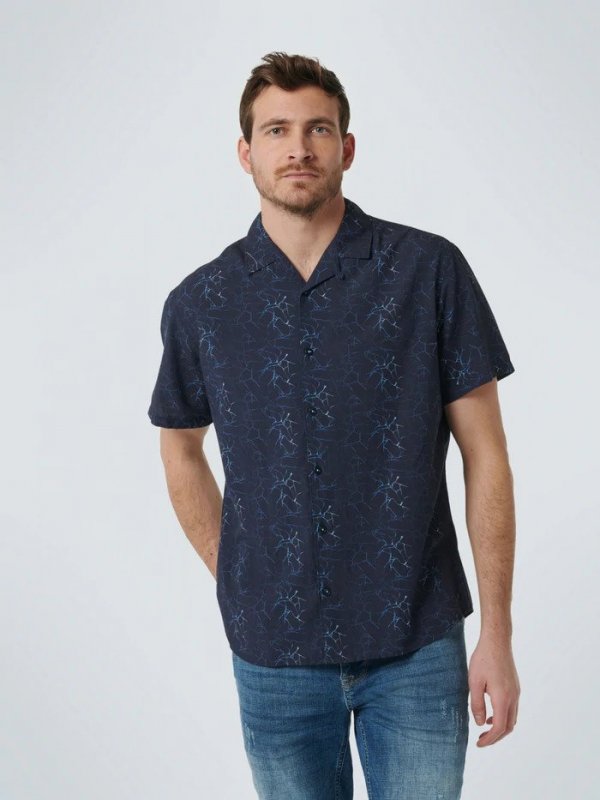 KONTOMANIKO ΠΟΥΚΑΜΙΣΟ ALL OVER PRINTED RESORT COLLAR RESPONSIBLE CHOICE