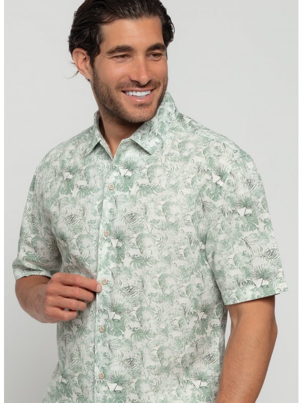 ΚΟΝΤΟΜΑΝΙΚΟ ΠΟΥΚΑΜΙΣΟ ALLOVER PRINTED FLORAL LINEN BLEND