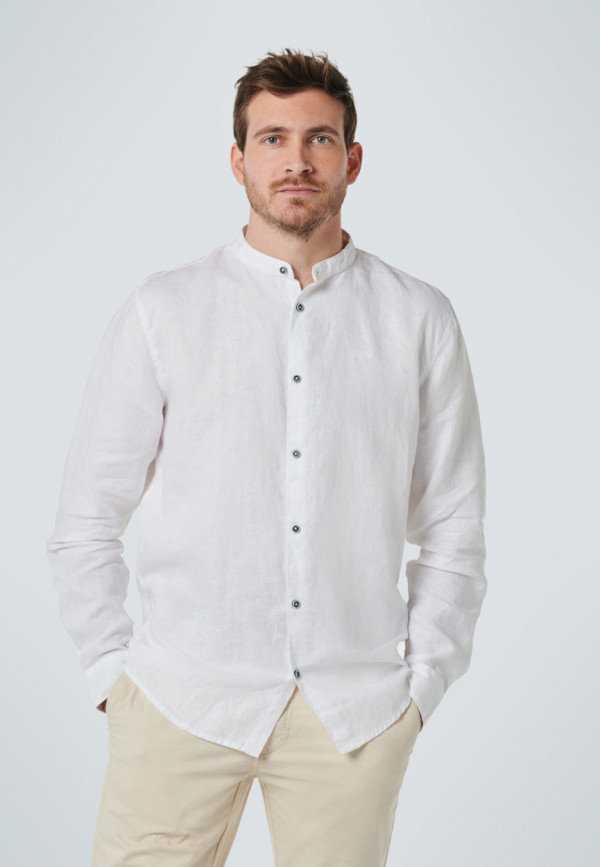 ΛΙΝΟ ΜΑΚΡΥΜΑΝΙΚΟ ΠΟΥΚΑΜΙΣΟ GRANDDAD COLLAR