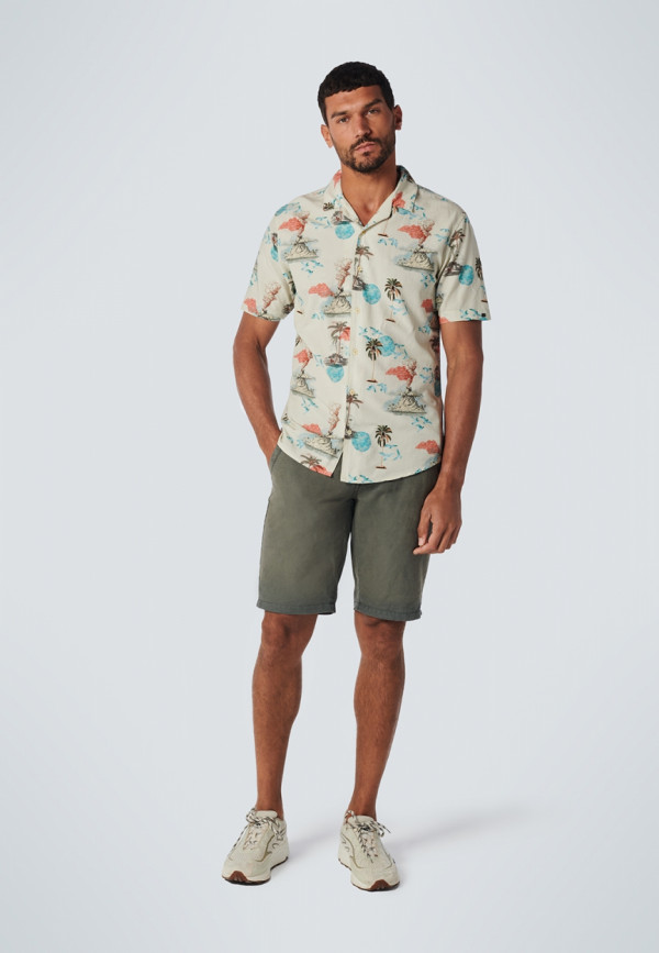 KONTOMANIKO ΠΟΥΚΑΜΙΣΟ ALL OVER PRINTED HAWAII RESORT COLLAR RESPONSIBLE CHOICE COTTON