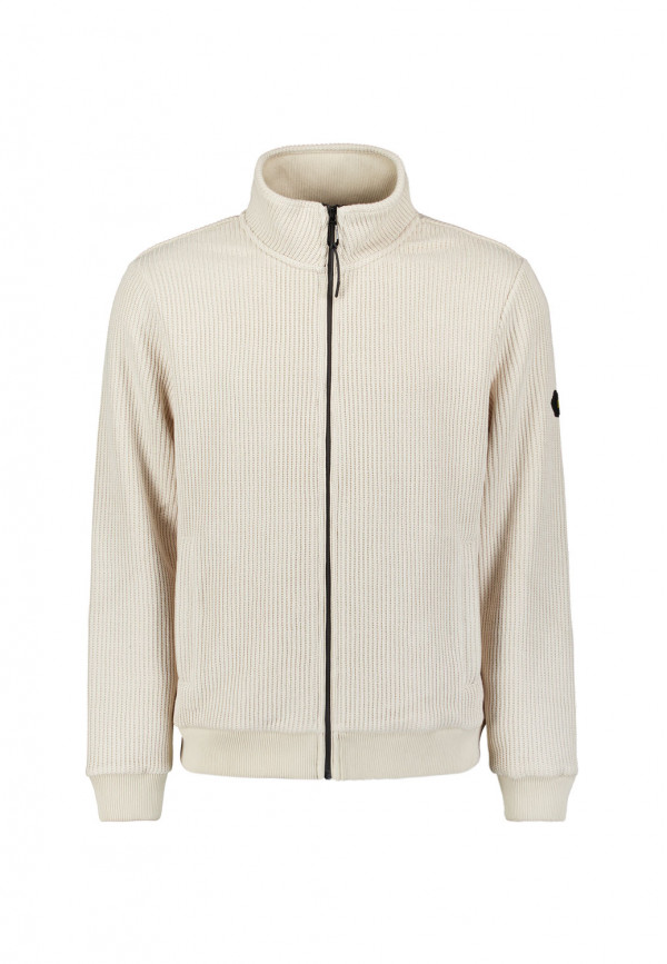 ZAKETA FULL ZIP STAND UP COLLAR BONDED KNIT