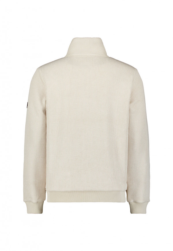 ZAKETA FULL ZIP STAND UP COLLAR BONDED KNIT